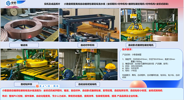 小散盤(pán)銅管/銅線(xiàn)/銅帶/鋼帶自動(dòng)纏繞包裝碼垛流水線(xiàn)(圖2)